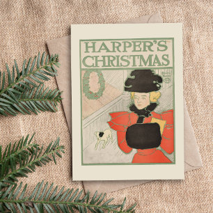 Vintage Harper’s Christmas 1896 Holiday Card