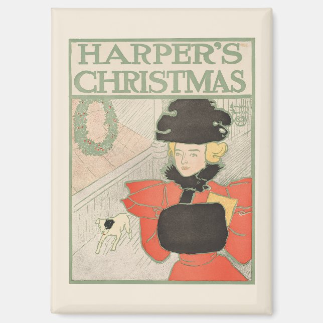 Vintage Harper’s Christmas 1896 Magnet (Front)