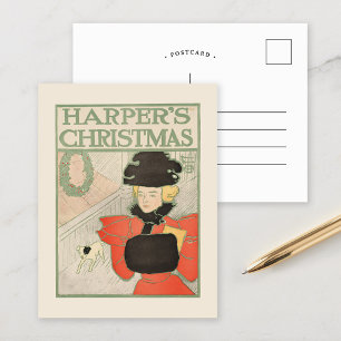 Vintage Harper’s Christmas 1896 Postcard