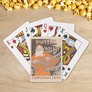 Vintage Harper’s Weekly Christmas 1894 Poker Cards