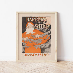 Vintage Harper’s Weekly Christmas 1894 Poster