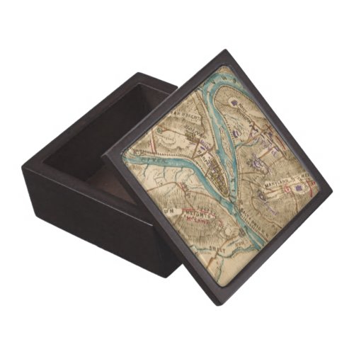 Vintage Harpers Ferry Civil War Map 1862 Gift Box