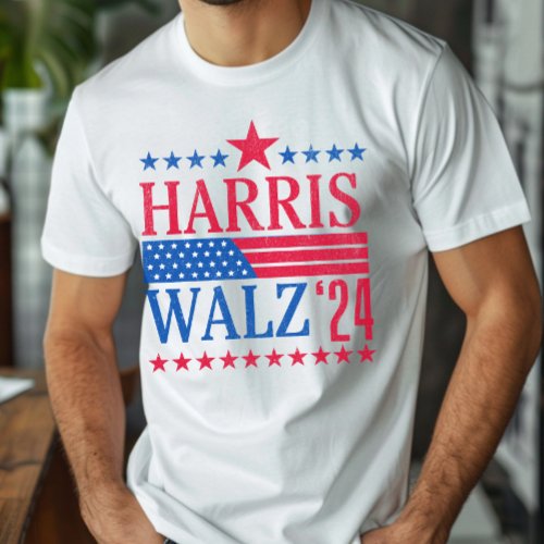 Vintage Harris and Walz 2024 Election T_Shirt