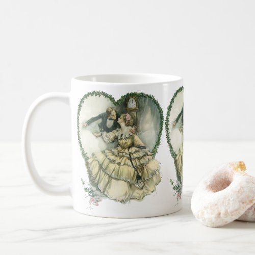 Vintage Harrison Fisher Christmas Bride and Groom Coffee Mug