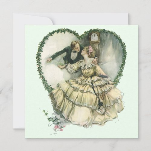 Vintage Harrison Fisher Christmas Bride and Groom Holiday Card