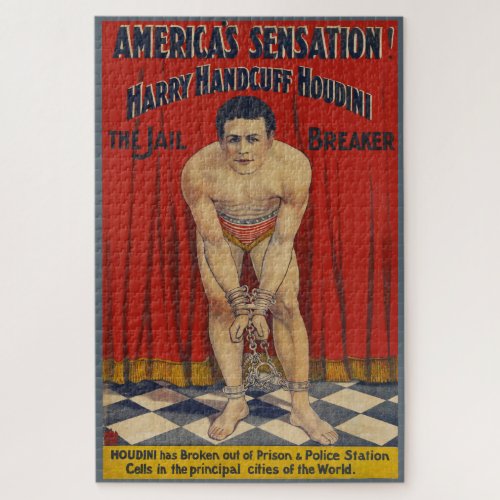 Vintage Harry Handcuff Houdini _ The Jail Breaker Jigsaw Puzzle
