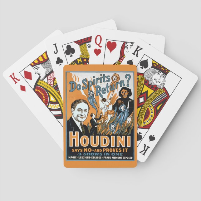 Vintage Harry Houdini Advertising Poker Cards (Back)