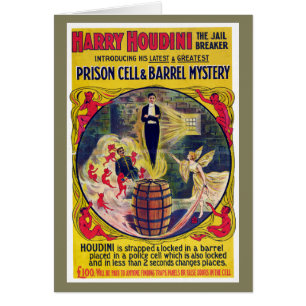 Vintage Harry Houdini Prison Cell & Barrel Mystery Cards