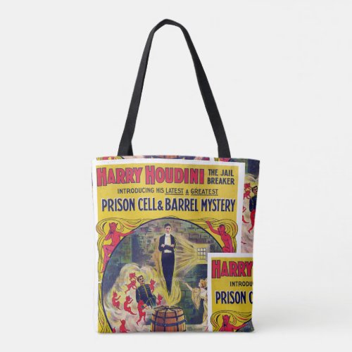 Vintage Harry Houdini Prison Cell  Barrel Mystery Tote Bag