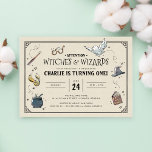 Vintage Harry Potter First Birthday Invitation<br><div class="desc">Celebrate your little wizard's first birthday with this enchanting vintage-style Harry Potter-themed invitation. Featuring magical designs inspired by the Wizarding World,  this charming card sets the tone for an unforgettable celebration filled with whimsy and wonder.</div>