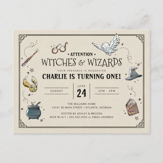 Vintage Harry Potter First Birthday Postcard | Zazzle