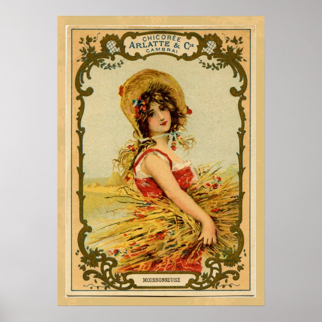 Vintage Harvest Girl Poster (Front)