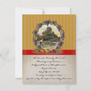 Vintage Harvest Thanksgiving Dinner Invitations