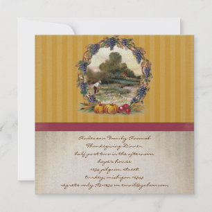 Vintage Harvest Thanksgiving Dinner Invitations