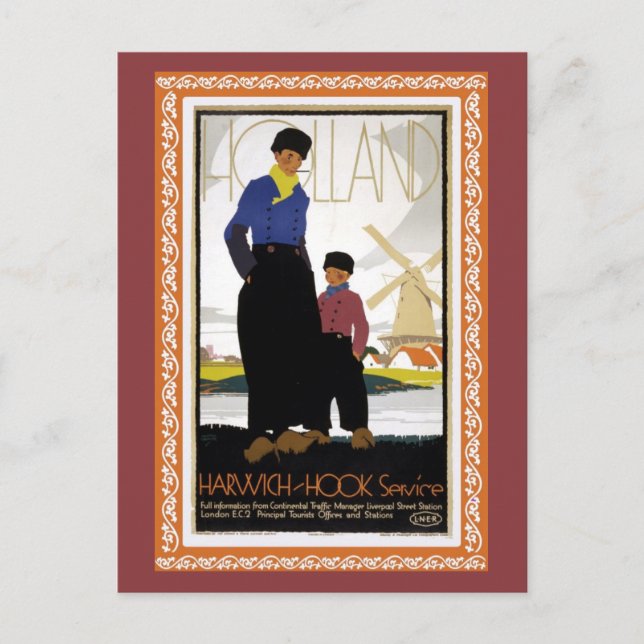 Vintage Harwich Hoek Van Holland ship Postcard (Front)