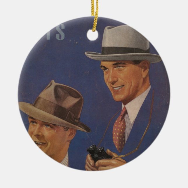 Vintage Hats Ceramic Ornament (Front)