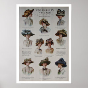 Vintage Hats Fashion Poster
