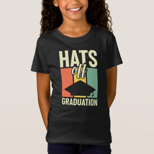 Vintage Hats Off Graduation Girls T_Shirt