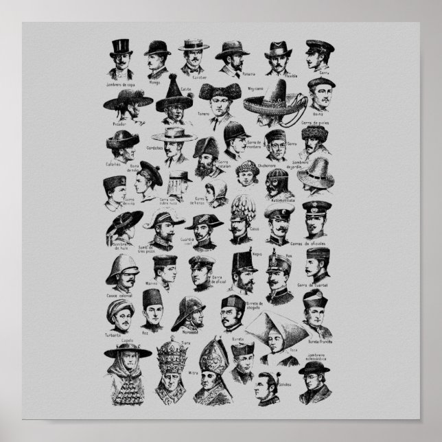 Vintage Hats Poster (Front)