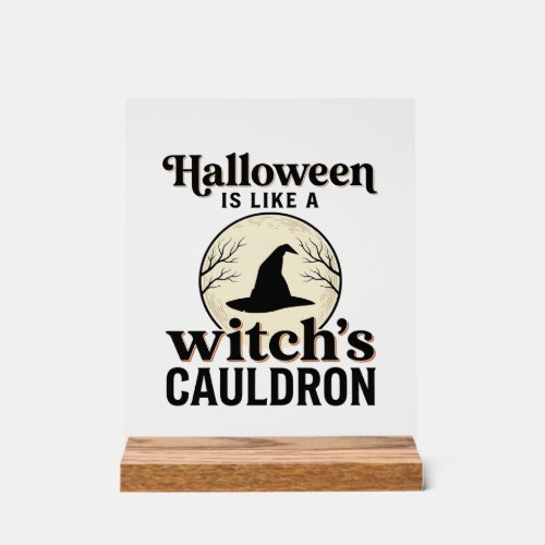 Vintage Haunted Castle Halloween Town Shirt Design Acrylic Sign