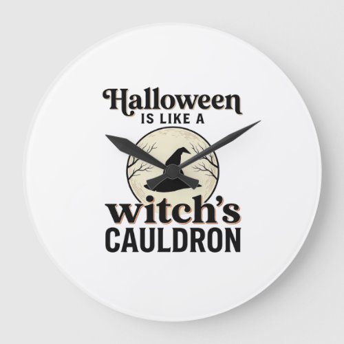 Vintage Haunted Castle Halloween Town Shirt Design Large Clock