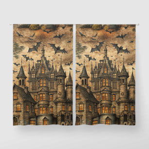Vintage Haunted House (2) Blackout Curtains