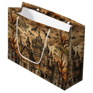 Vintage Haunted House (2) Large Gift Bag