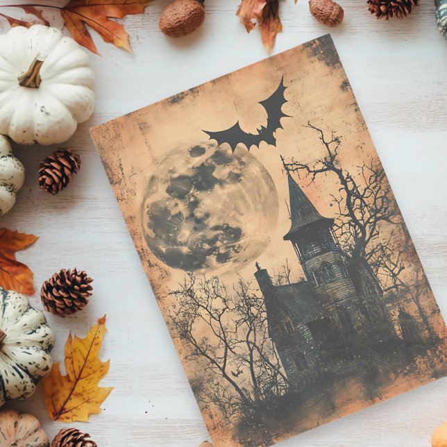 Vintage Haunted House Decoupage  Tissue Paper (Creator Uploaded)