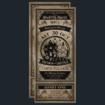 Vintage Haunted House Halloween Party Ticket Invitation<br><div class="desc">Vintage Distressed Haunted House Halloween Party for Adult costume and cocktail parties. Creepy old black gothic graphics including dancing skeletons,  haunted house,  witch,  bat,  black cat,  corpse hand,  and jack o lantern. Designs are all © Party Sparkle Designs</div>