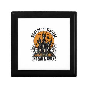 Vintage Haunted House Restless Dead Halloween Art_ Gift Box