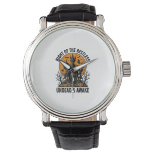 Vintage Haunted House Restless Dead Halloween Art_ Watch