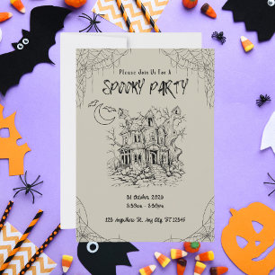 Vintage Haunted House Spooky Party Invitation