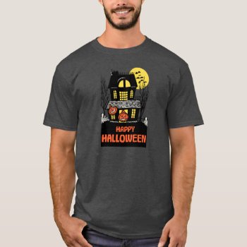 Vintage Haunted House Trick Or Treat Halloween T-shirt by Vintage_Halloween at Zazzle