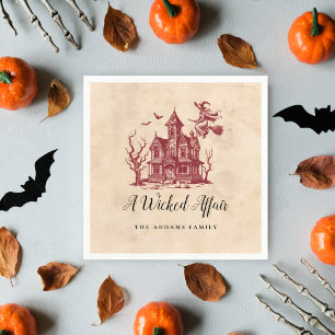 Vintage Haunted House Witch Halloween Party  Napkins