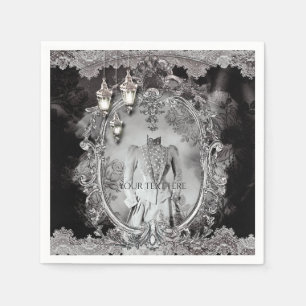 Vintage Haunted Lady Halloween Costume Party Paper Napkins