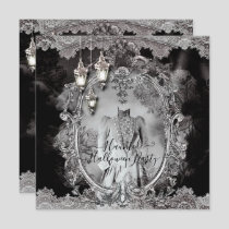Vintage Haunted Lady Halloween Dinner Party Invitation