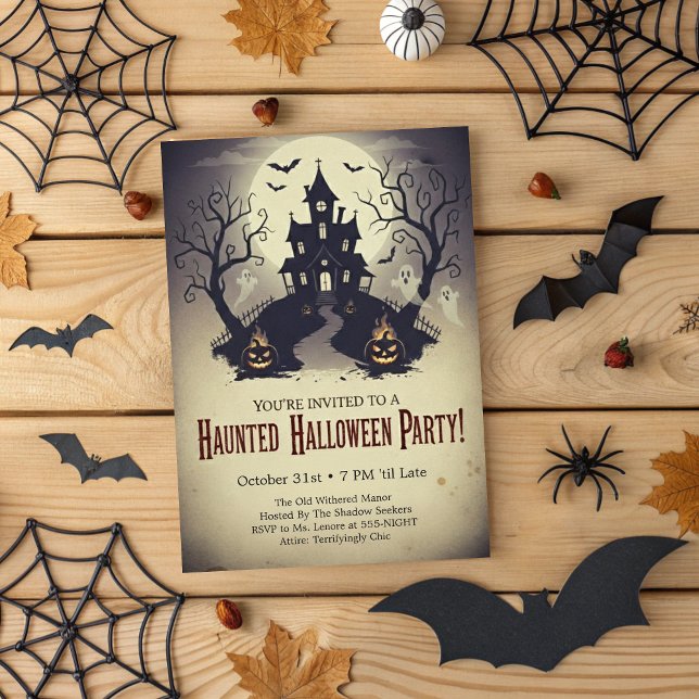 Vintage Haunted Manor Spooky Halloween Party  Invitation (Creator Uploaded)