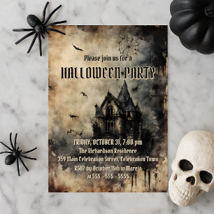 Vintage Haunted Mansion Halloween Party Invitation