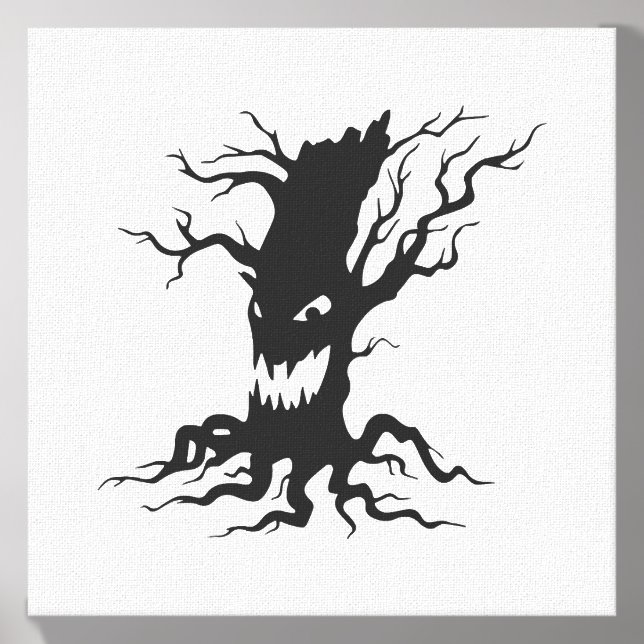 Vintage Haunted tree Halloween Canvas Photo Tile (Front Set)