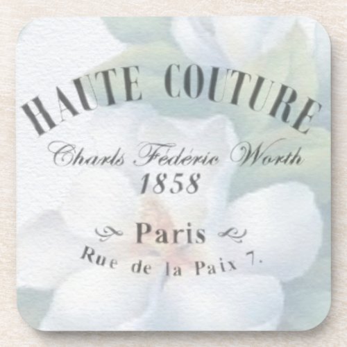 Vintage Haute Couture Fashion Design Beverage Coaster