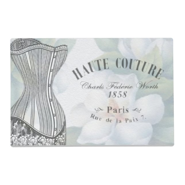 Vintage Haute Couture Fashion Design Placemat (Front)