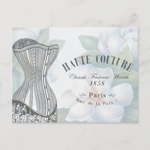 Vintage Haute Couture Fashion Design  Postcard