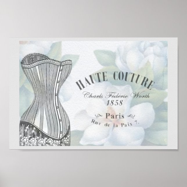 Vintage Haute Couture Fashion Design  Poster (Front)