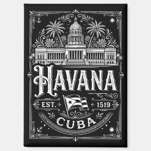 Vintage Havana Cuba Cuban Travel Heritage Magnet