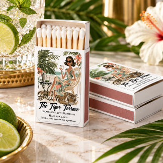 Vintage Havana Tropical Tiger Cocktail Party Matchboxes