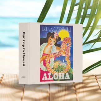 Vintage Hawaii Aloha Travel Poster Scrapbook