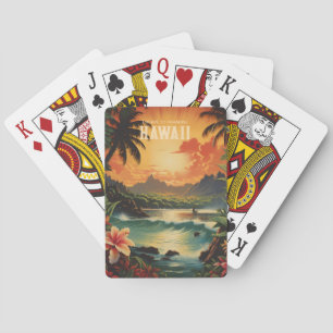 Vintage Hawaii Beach Travel Art Poker Cards