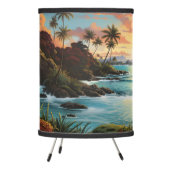 Vintage Hawaii Beach Travel Art Tripod Lamp (Left)