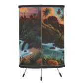 Vintage Hawaii Beach Travel Art Tripod Lamp (Back)