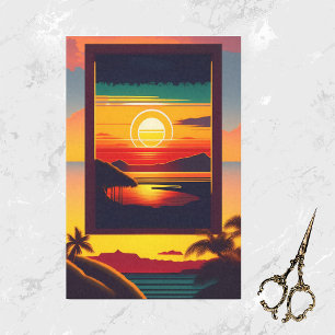 Vintage Hawaii Colorful Travel Artwork Tissue Paper